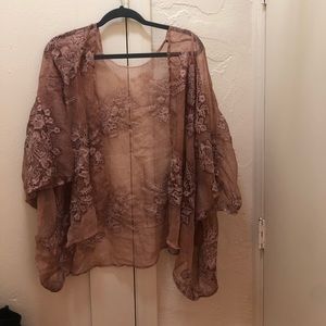 Blush colored lace cover up